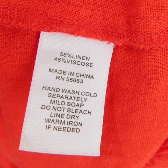 For‎ Cynthia Women's Red Linen Blend Tiered Maxi Dress Size 1X - Picture 4 of 4